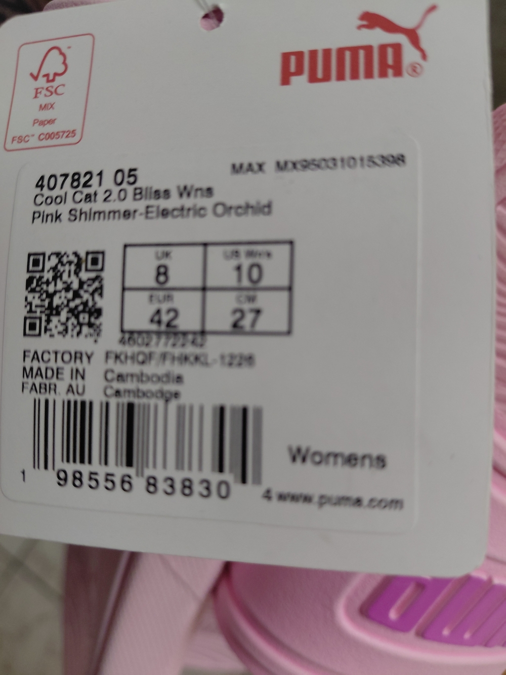 Brand New Women's Puma Pink Slide Sandals - Picture 4 of 4